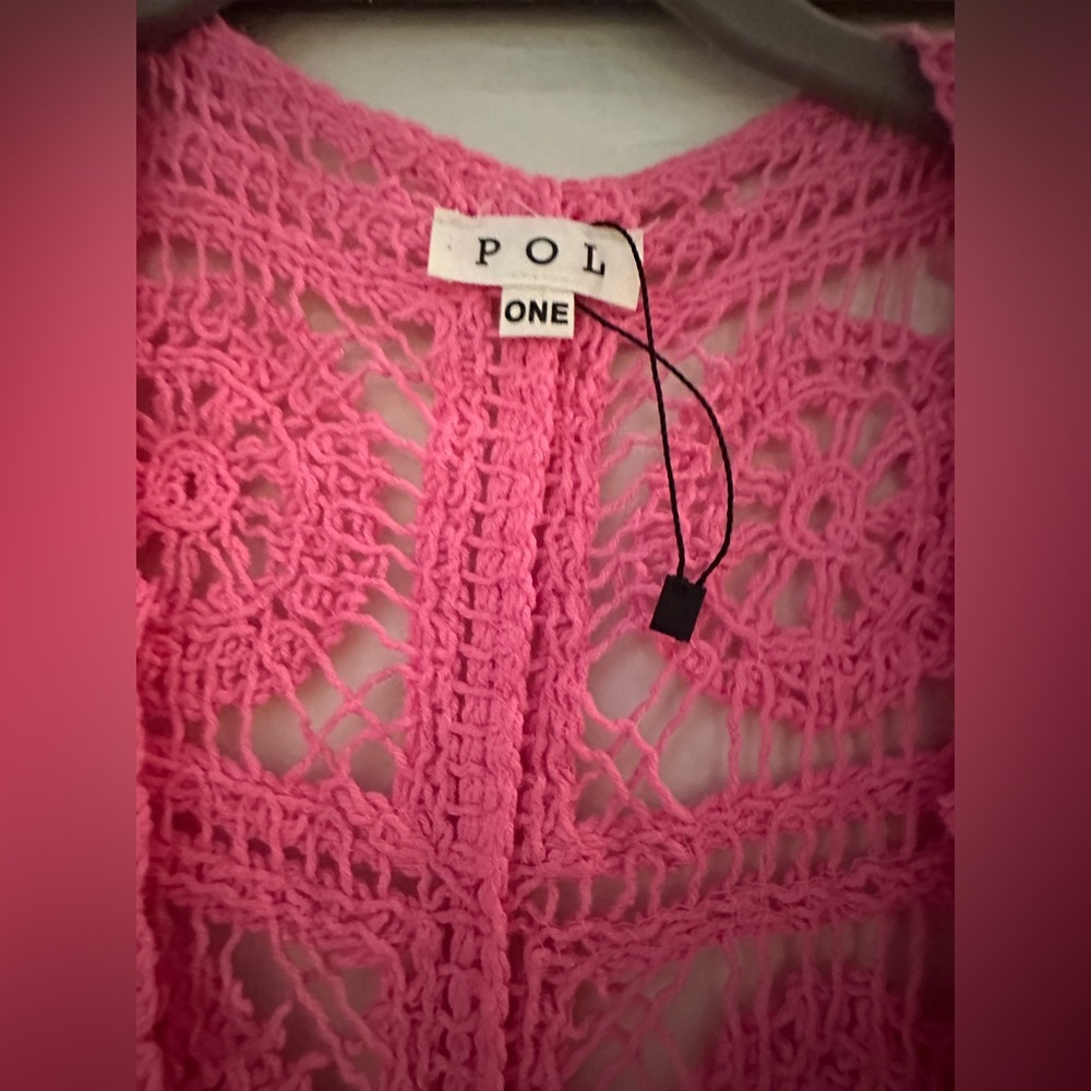 Crochet Duster by POL - Pink One Size - Picture 4 of 6